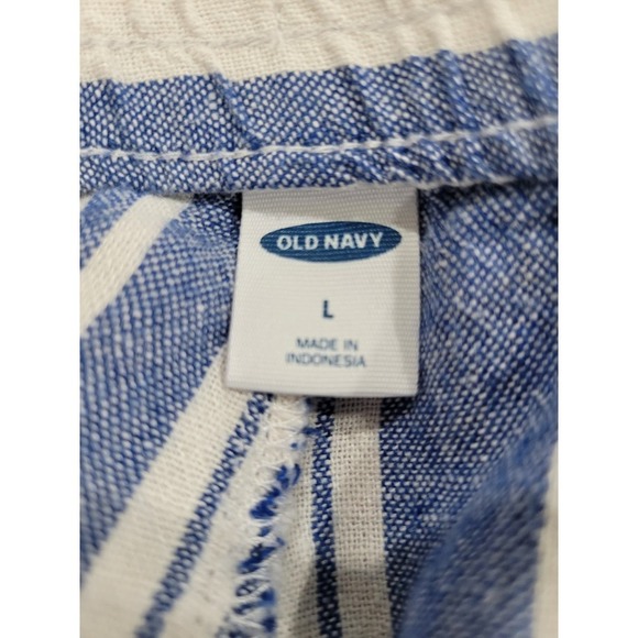 Old Navy Women's Pull On Drawstring Waist‎ Linen Blend Wide Leg Cropped Pants - Picture 11 of 12